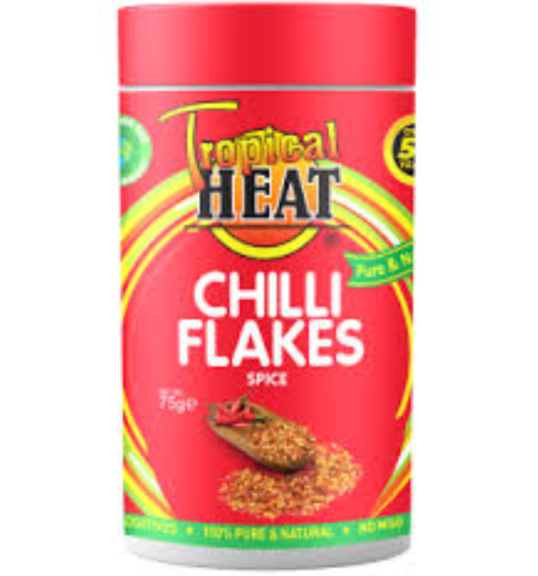 TROPICAL HEAT CHILLI FLAKES 75G